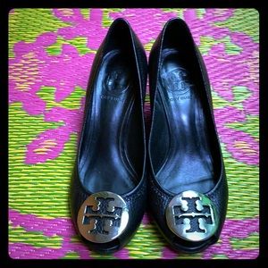 Tory Burch peep toe wedge